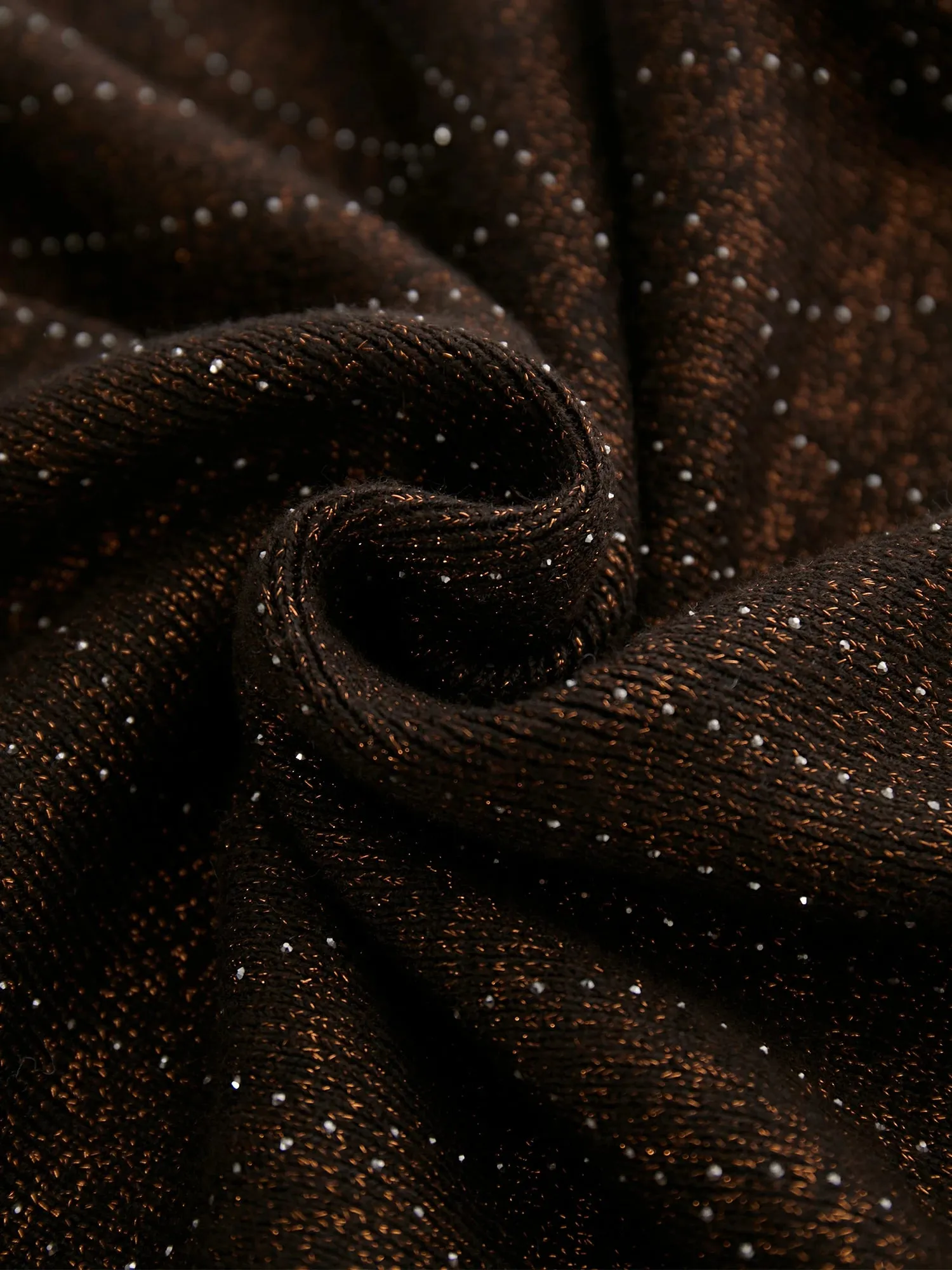 Amoretu Wool Round Neck Sleeveless Rhinestone Embellished Dress