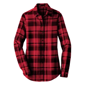 B1827W Ladies Plaid Flannel Tunic