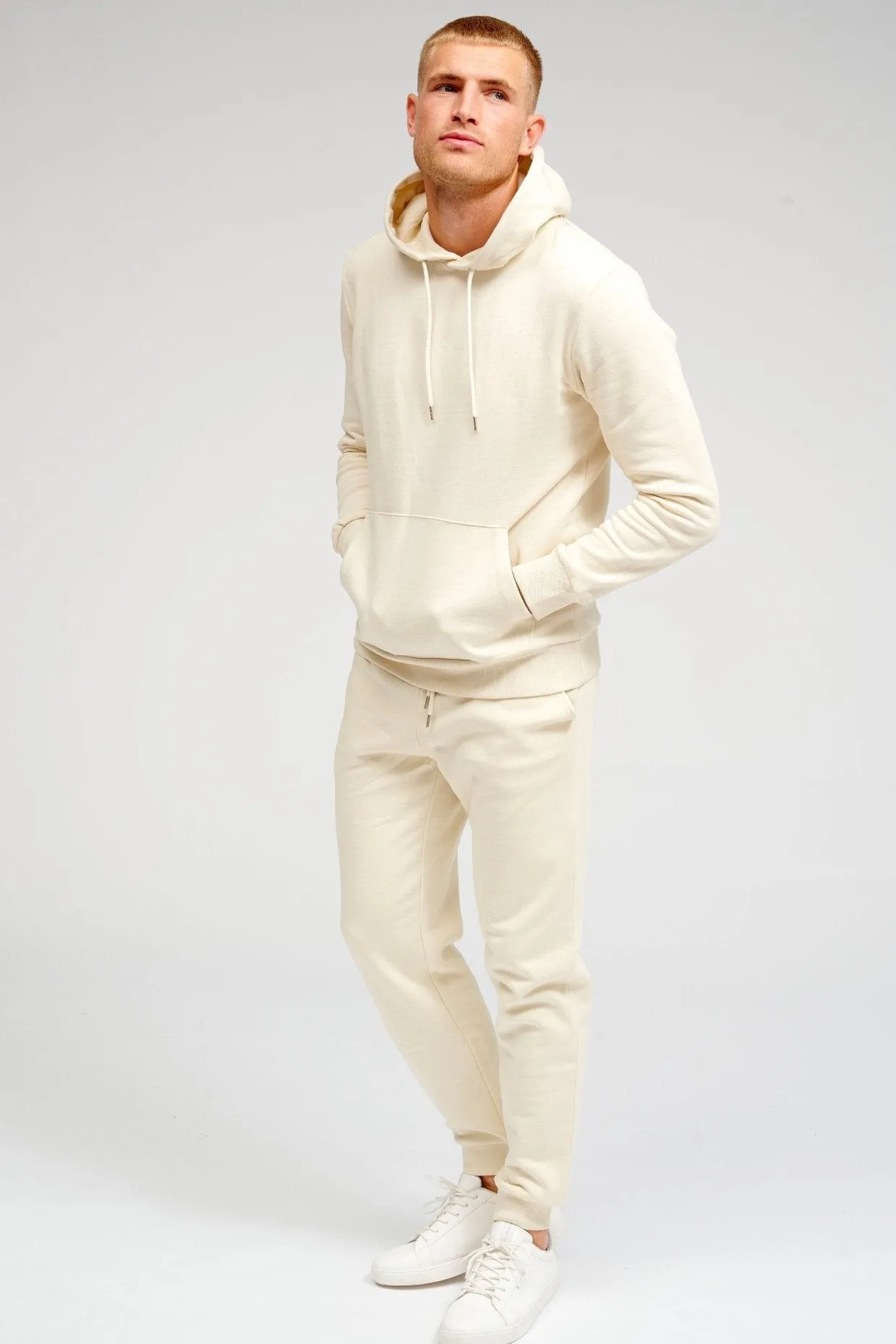 Basic Sweatsæt m. Hoodie (Lys Beige) - Pakketilbud