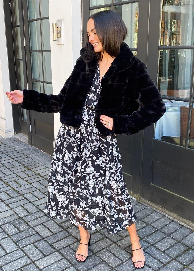 Blank NYC Supa Star Faux Fur Jacket-Black