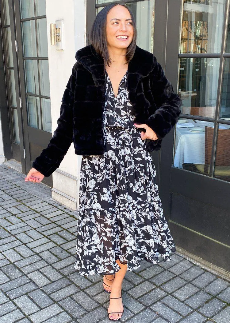 Blank NYC Supa Star Faux Fur Jacket-Black