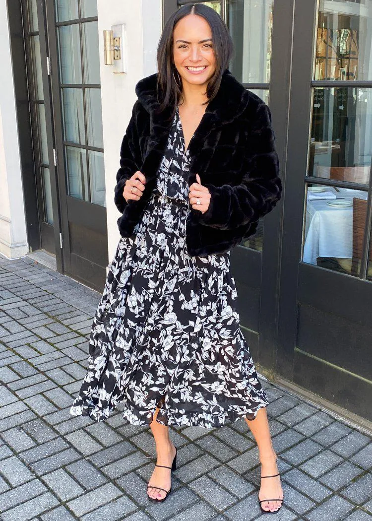 Blank NYC Supa Star Faux Fur Jacket-Black