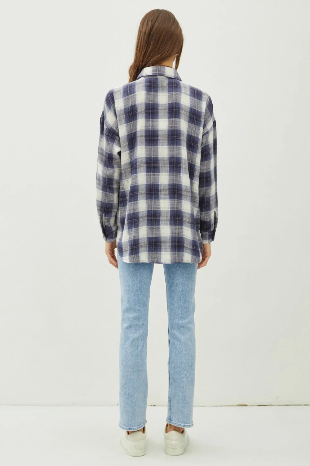 Blue Zone Planet |  Be Cool Plaid Flannel Button Down Shirt with Chest Pocket