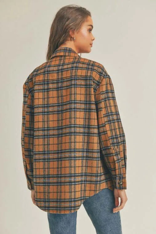 Brown Plaid Flannel Shacket