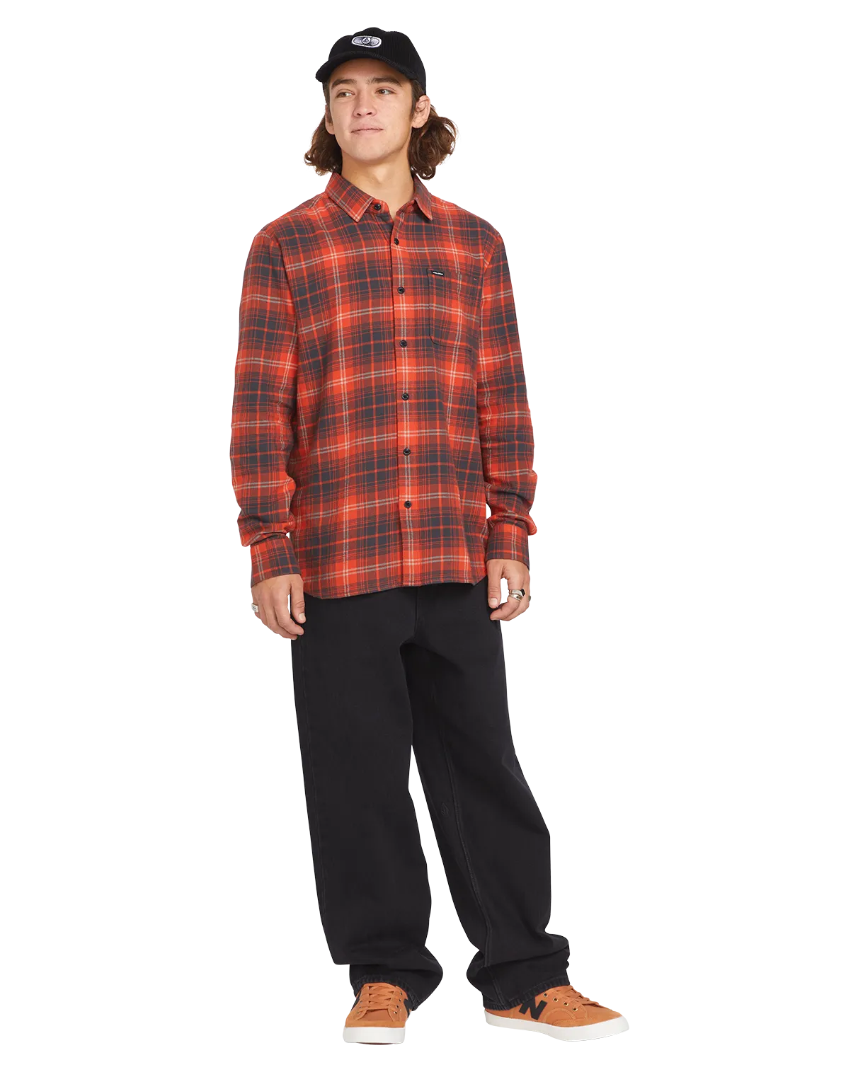Caden Plaid Shirt in Bright Red