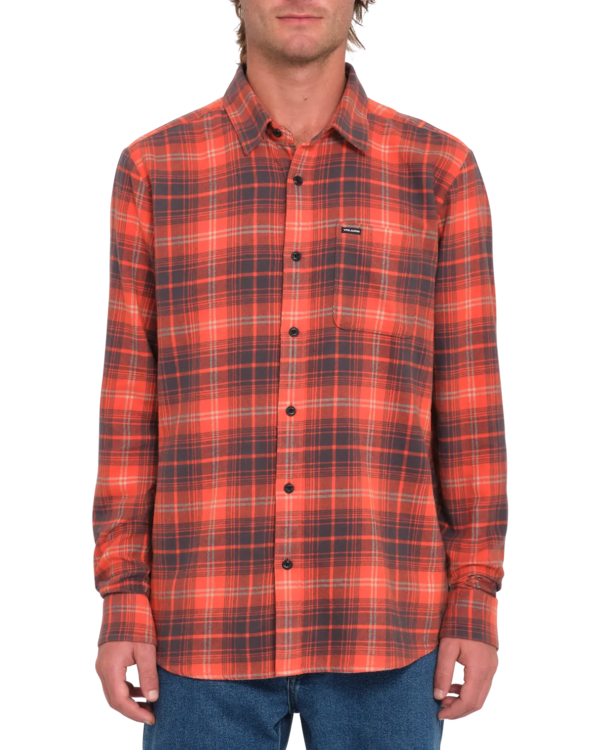 Caden Plaid Shirt in Bright Red