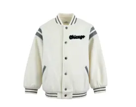 Cream Chicago Varsity Jacket
