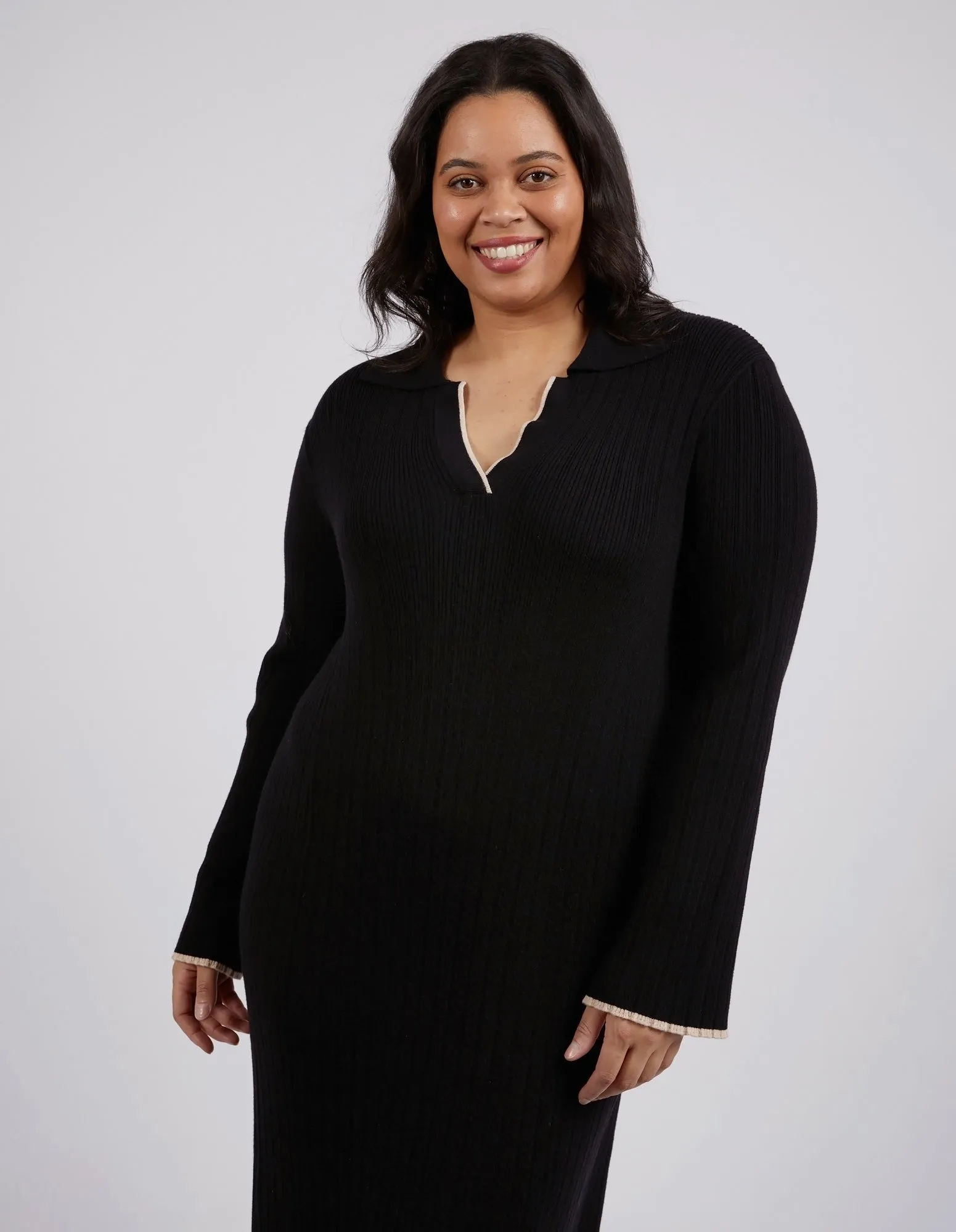 Elm Maple Knit Dress Black
