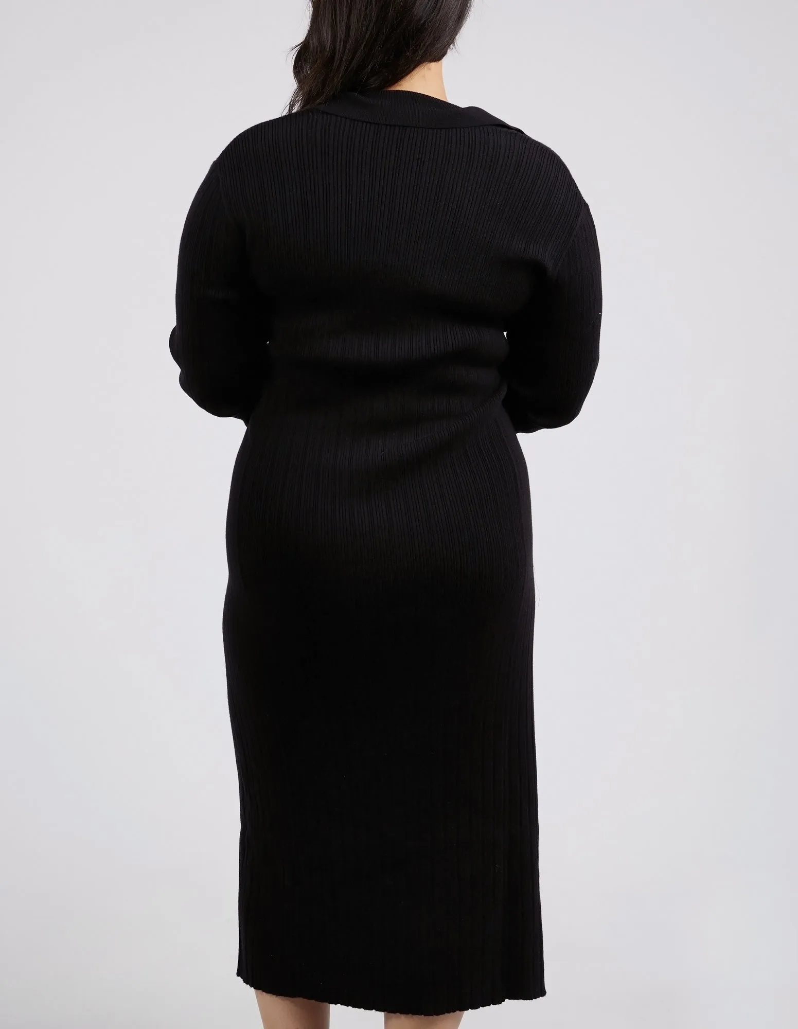 Elm Maple Knit Dress Black