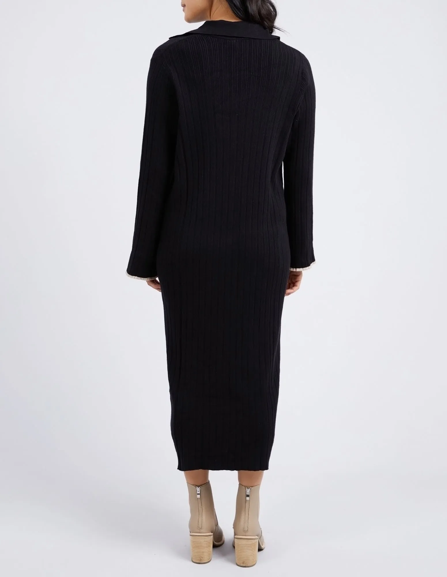 Elm Maple Knit Dress Black