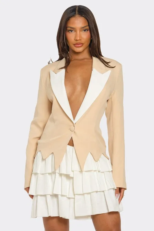 EM Two-Tone Blazer Dress
