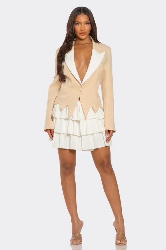 EM Two-Tone Blazer Dress