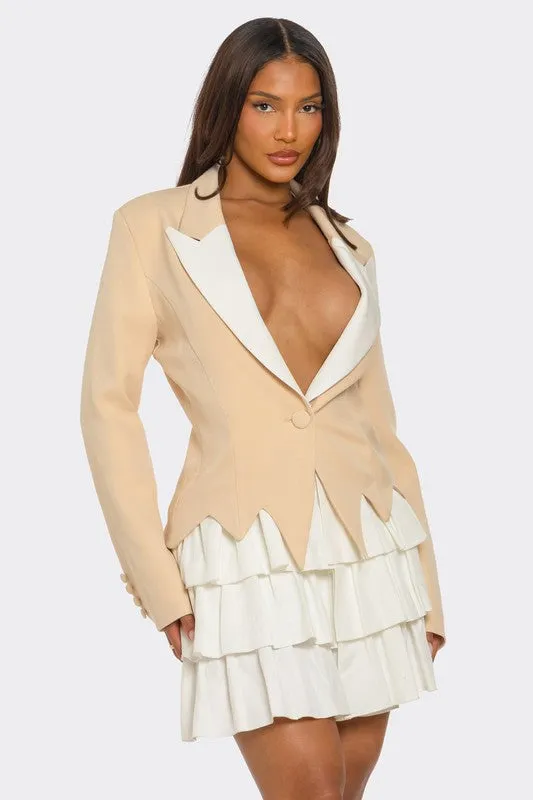 EM Two-Tone Blazer Dress