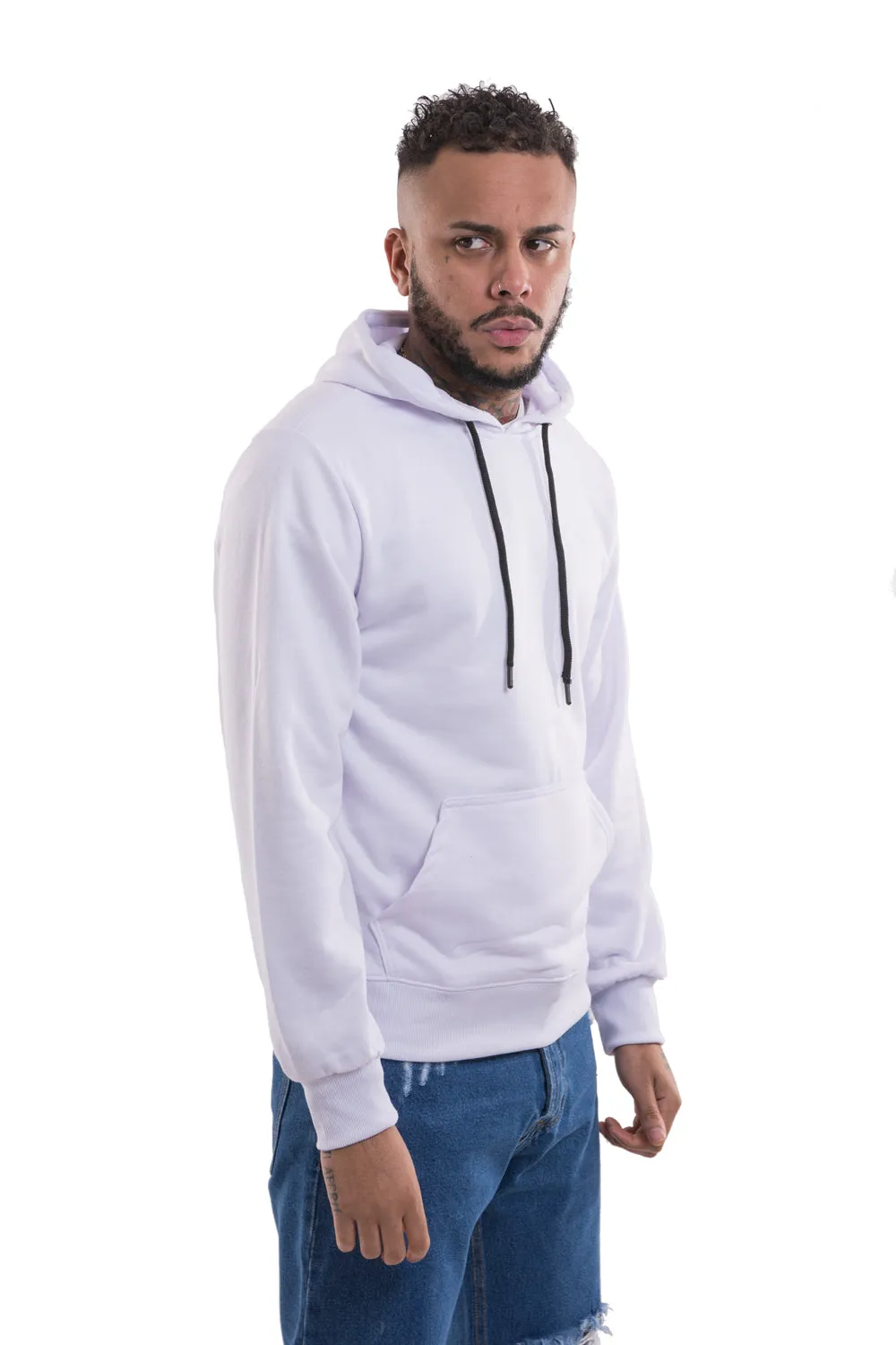 Felpa Uomo Basic Garzata Con Cappuccio Tasca Anteriore Art. Fe115