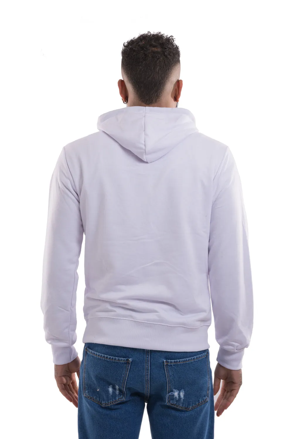 Felpa Uomo Basic Garzata Con Cappuccio Tasca Anteriore Art. Fe115