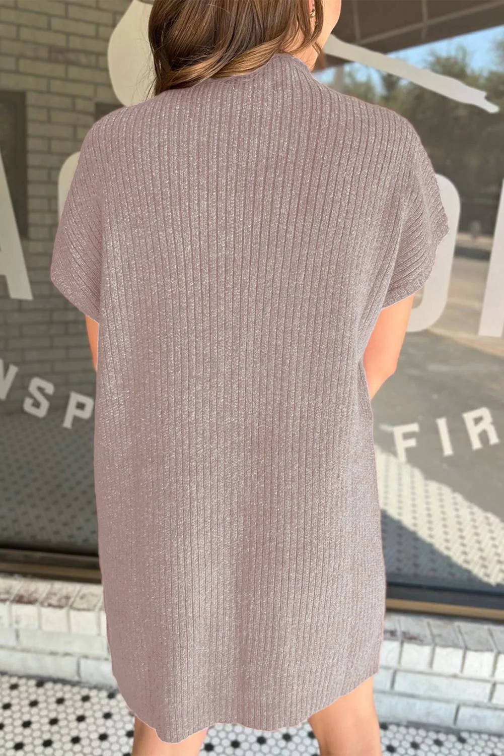 FINAL SALE Sweet On Her Ribbed Knit Short Sleeve Sweater Dress