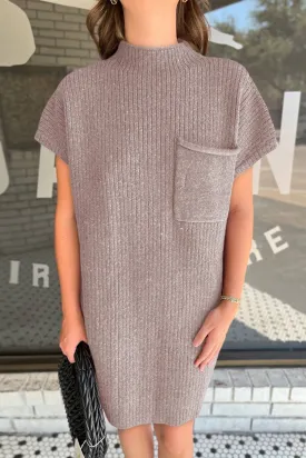 FINAL SALE Sweet On Her Ribbed Knit Short Sleeve Sweater Dress