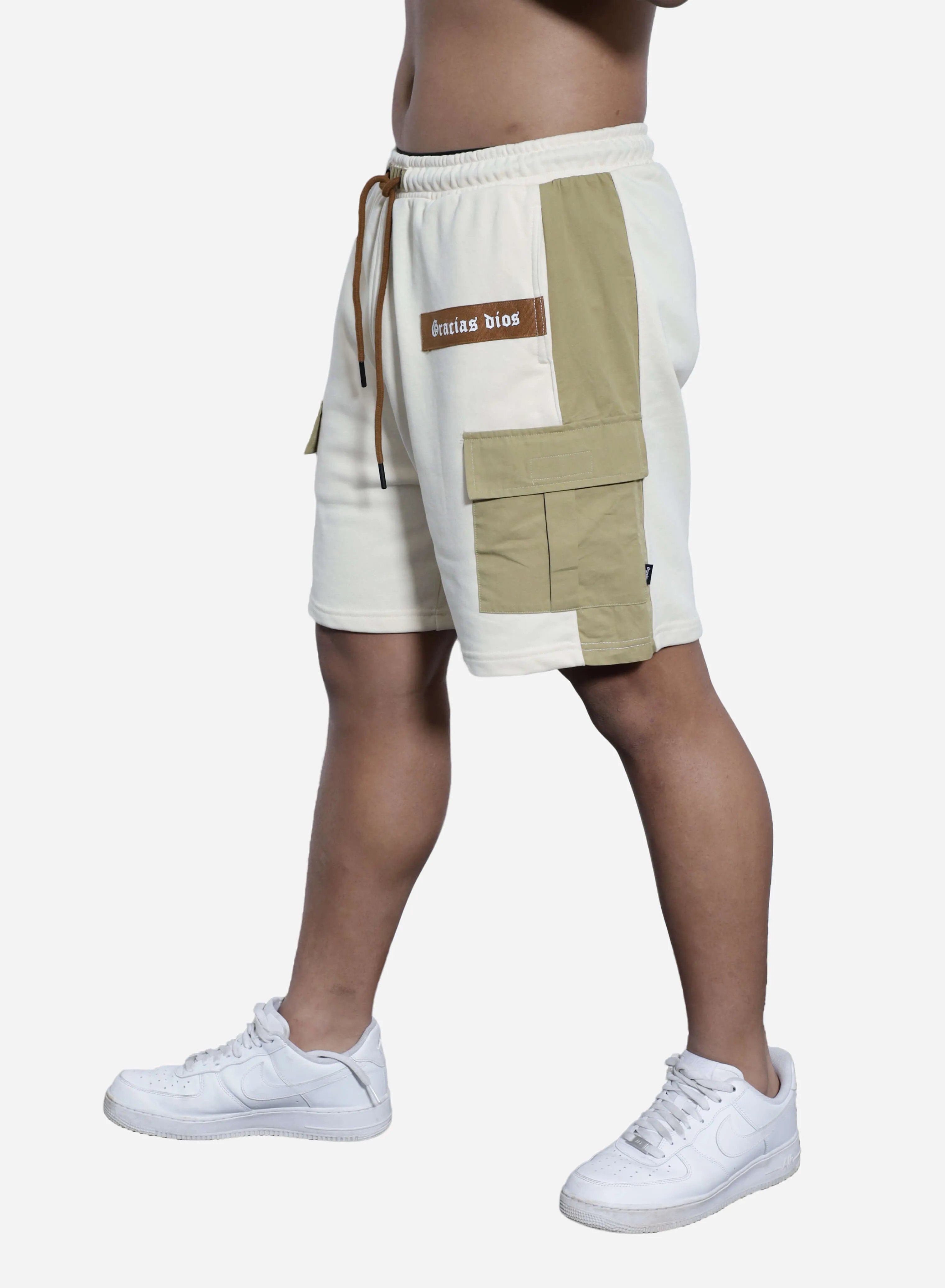 GD Fleece Cargo Shorts Beige