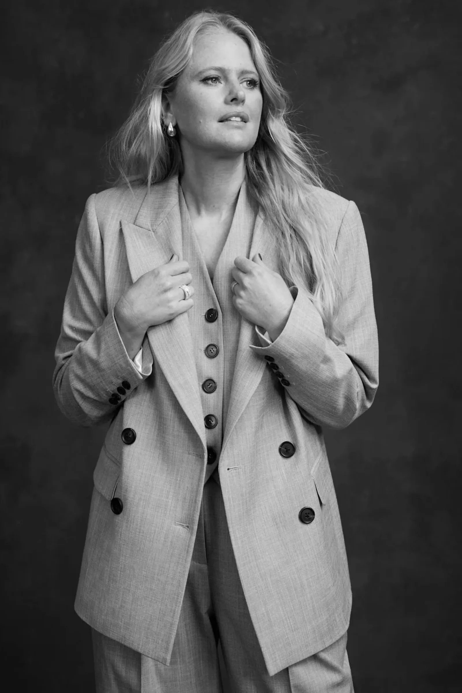 Grey Tailored Double Breasted Blazer