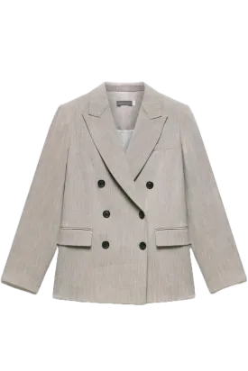Grey Tailored Double Breasted Blazer