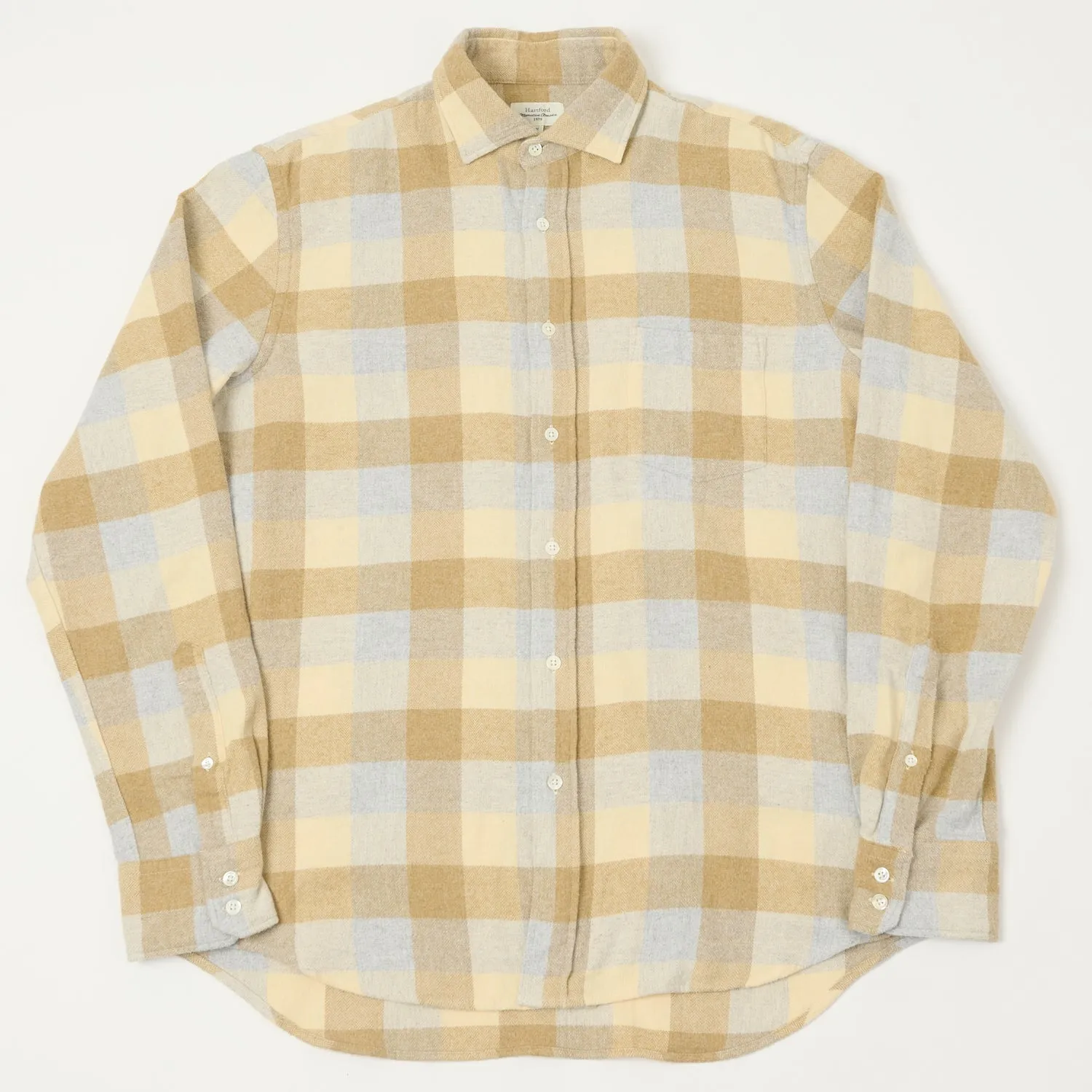 Hartford 'Paul' Check Flannel Shirt - Yellow/Grey