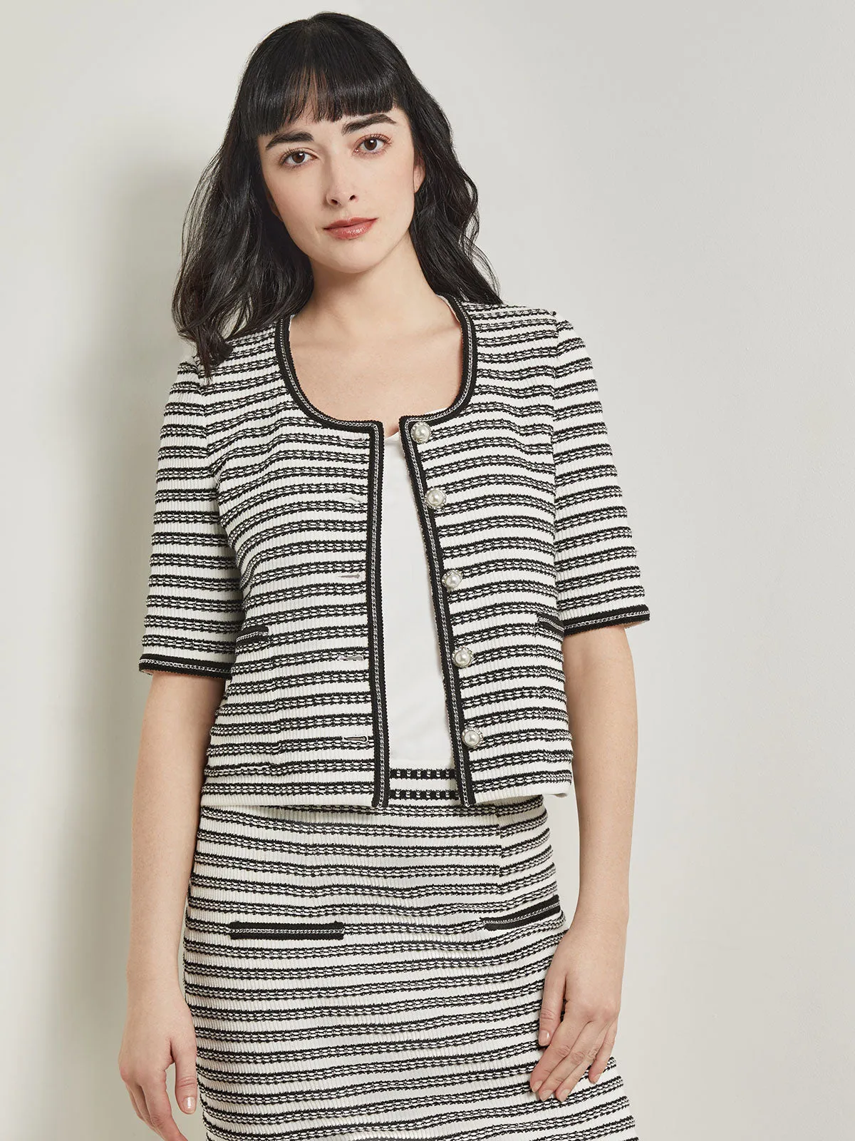 Heritage Fit Chain Trim Jacket - Recycled Knit