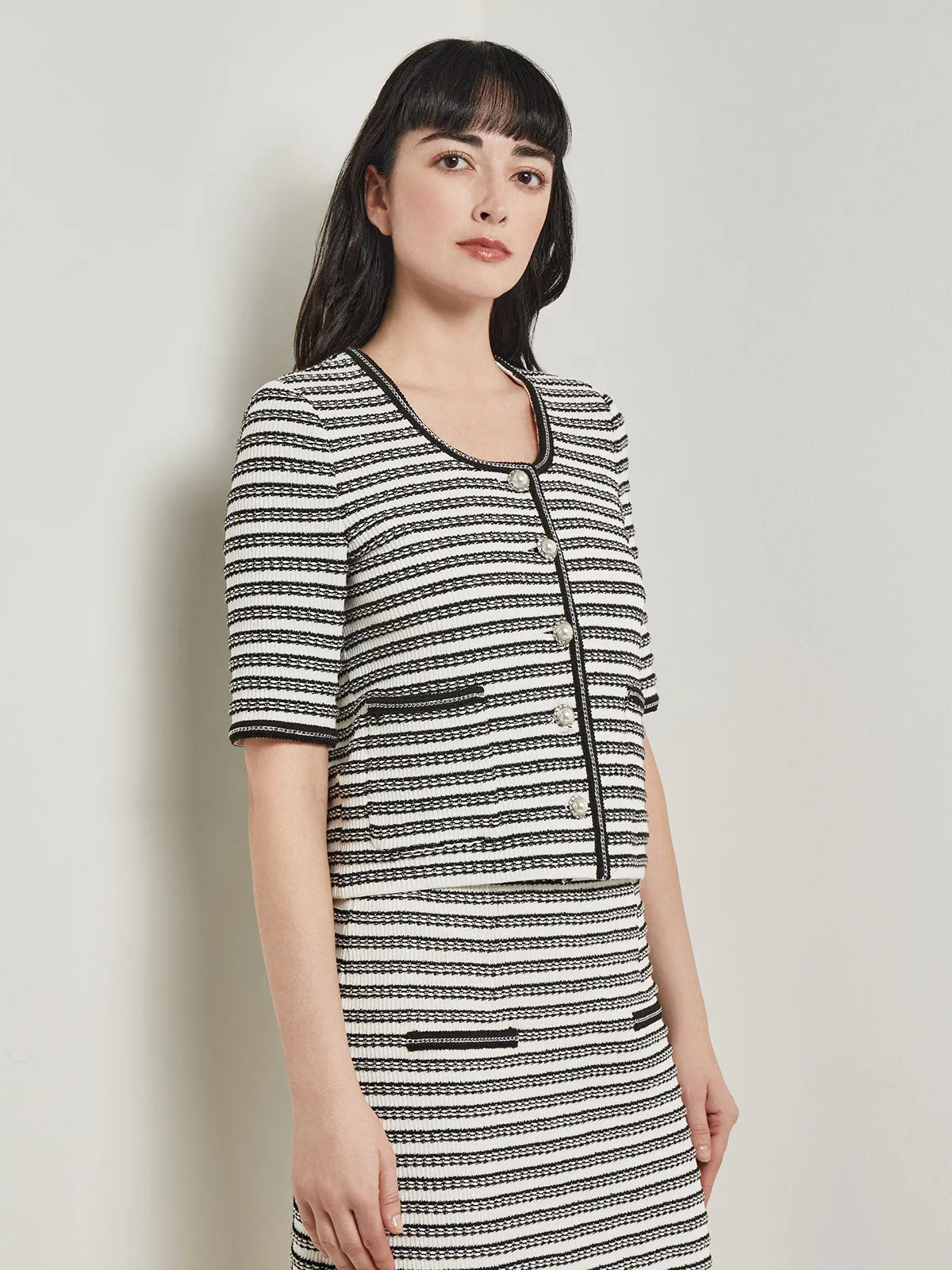 Heritage Fit Chain Trim Jacket - Recycled Knit