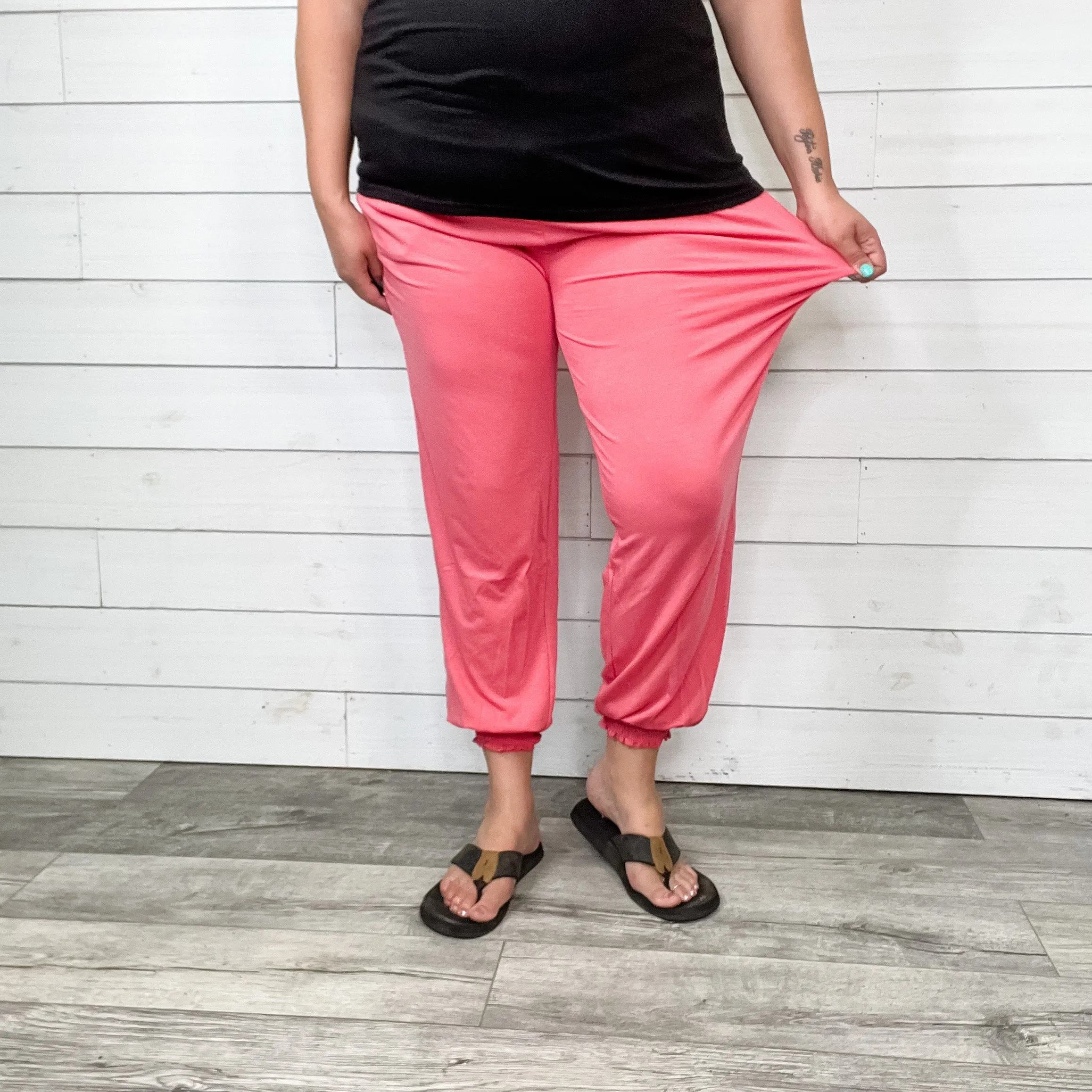 High Waisted Smocked Lounge Joggers (Multiple Colors)