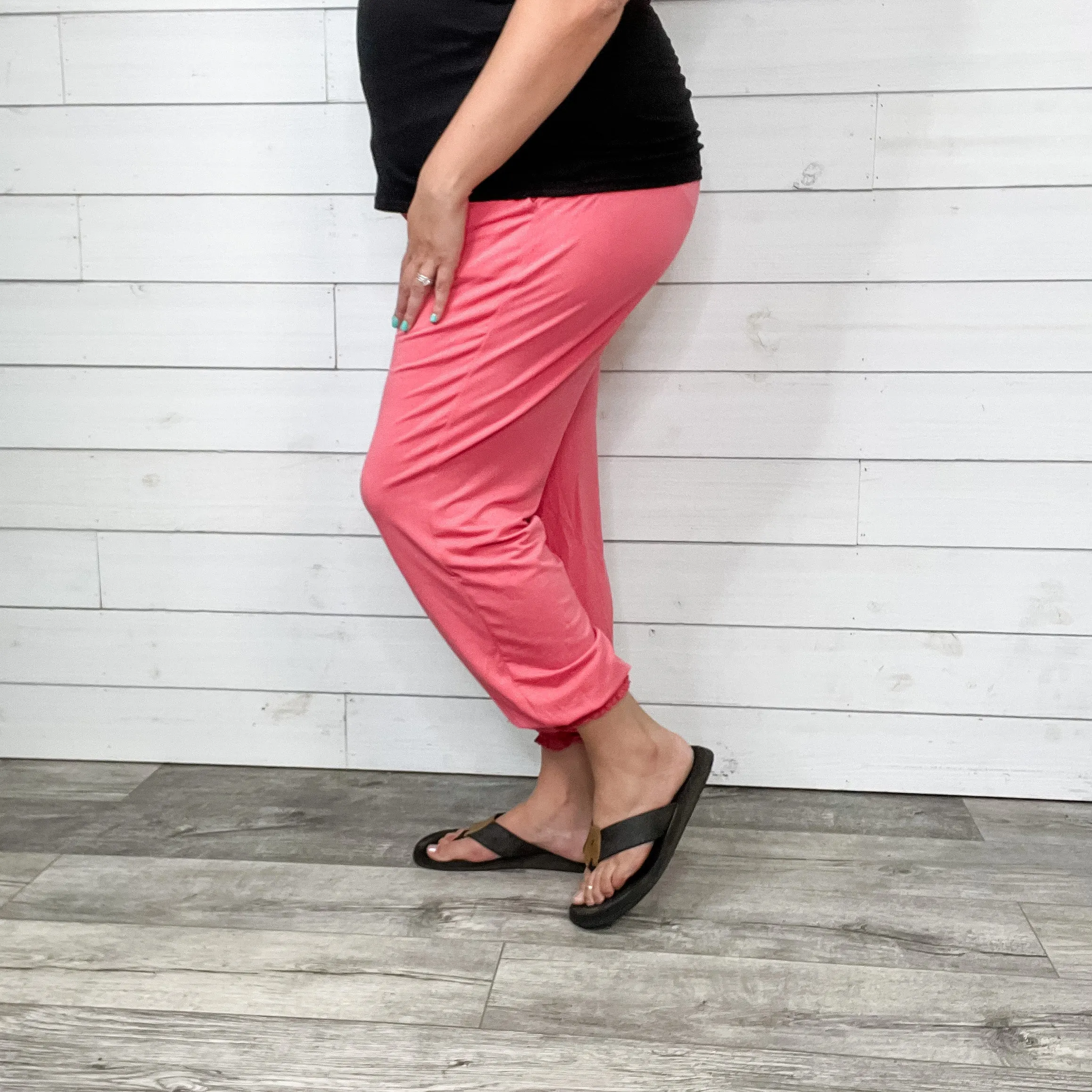 High Waisted Smocked Lounge Joggers (Multiple Colors)