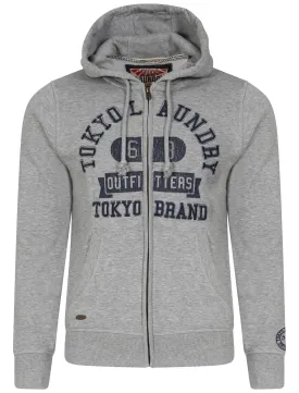 Hotchkiss Zip Through Slub Hoodie in Light Grey Marl  - Tokyo Laundry