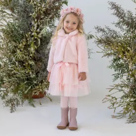 Josephine blush faux fur jacket