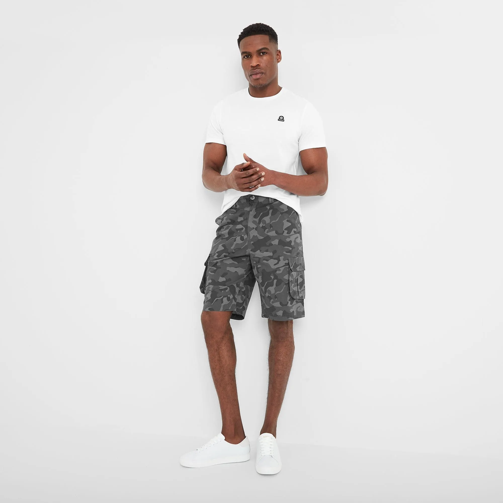 Knight Mens Cargo Shorts - Steel Camo
