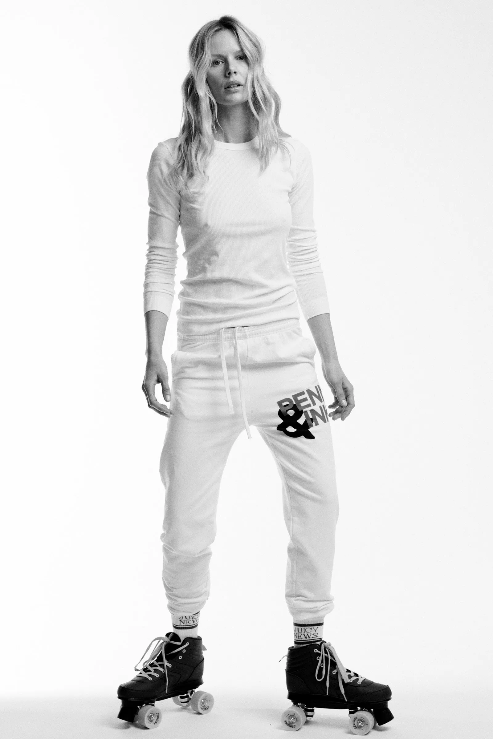 LONGSLEEVE PRINT (BOWERY) WHITE - BLACK