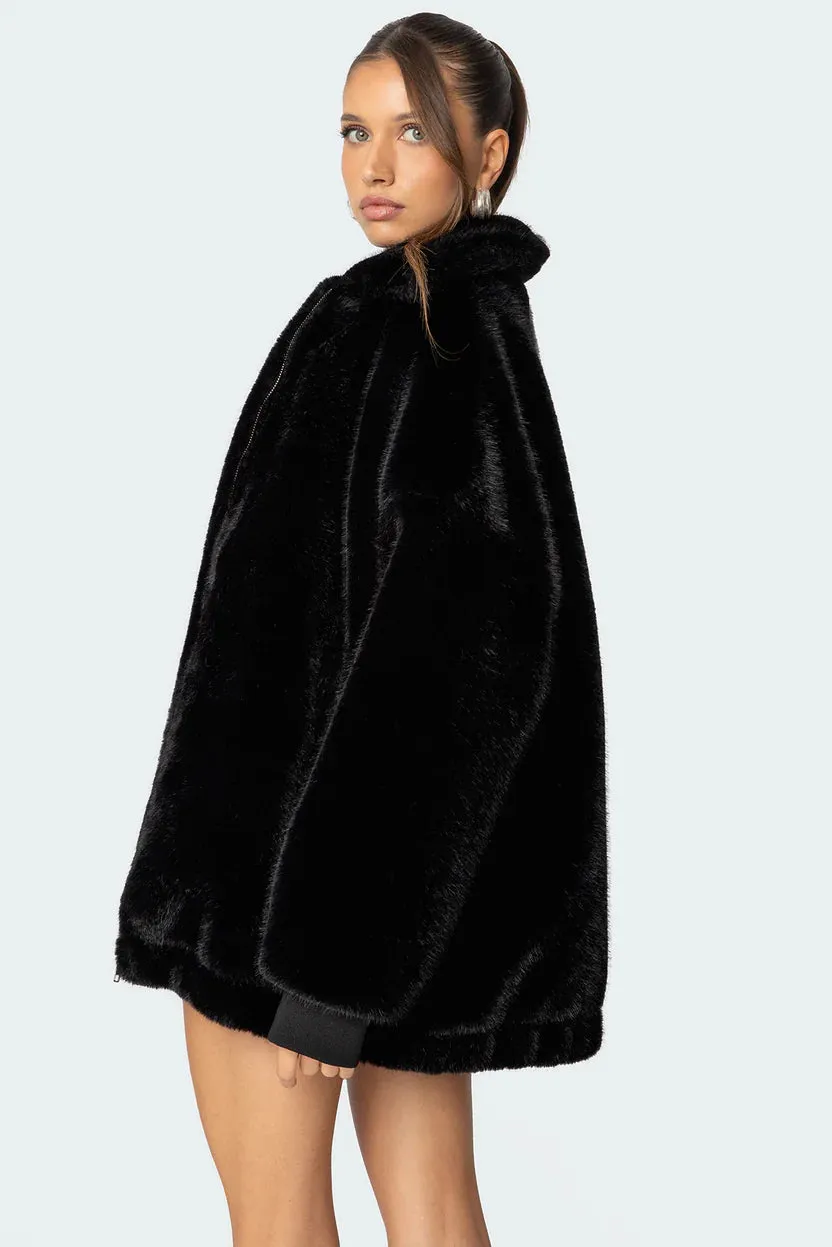 Luxe Cascade Faux Fur Jacket