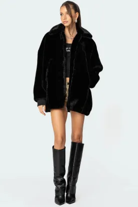 Luxe Cascade Faux Fur Jacket