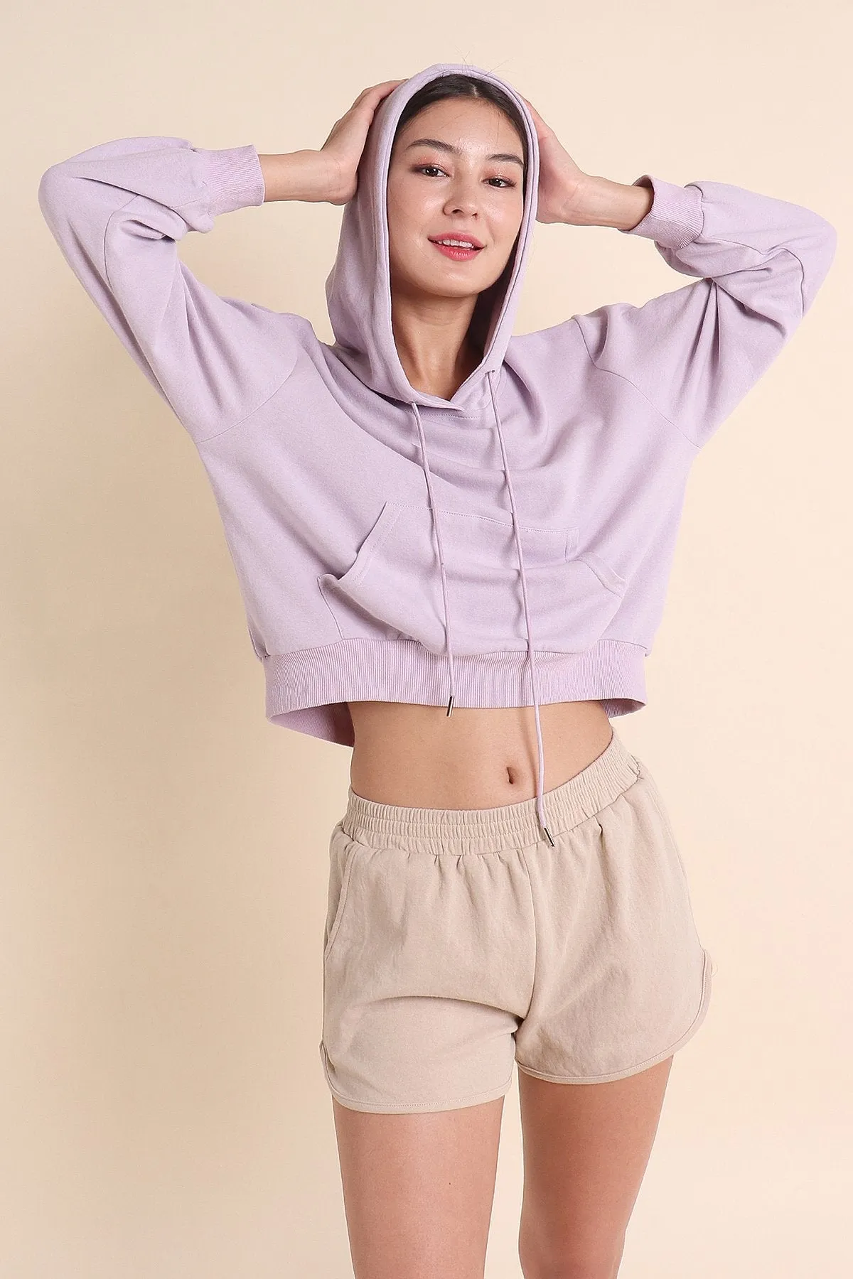 MADEBYNM BASIC NOELLE COMFY 2-PIECE HOODIE SET IN ECRU