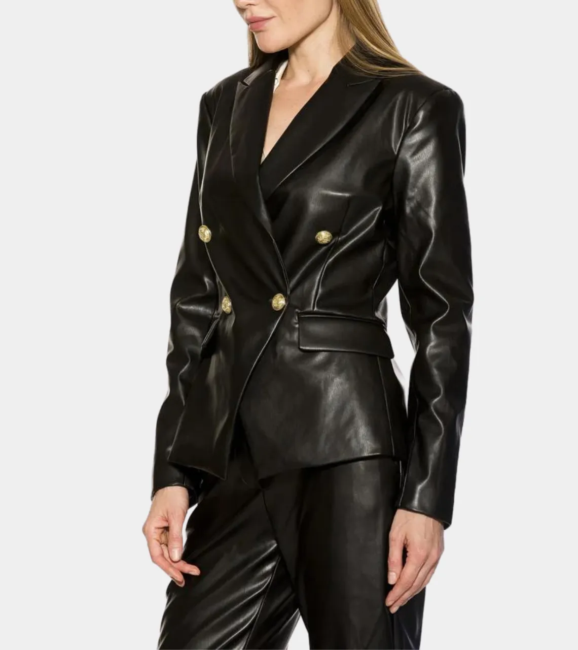 Melissa Black Women's Leather Blazer