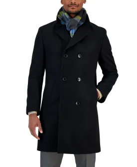 Nautica Mens Classic fit Overcoat Coat 40 S Black Solid