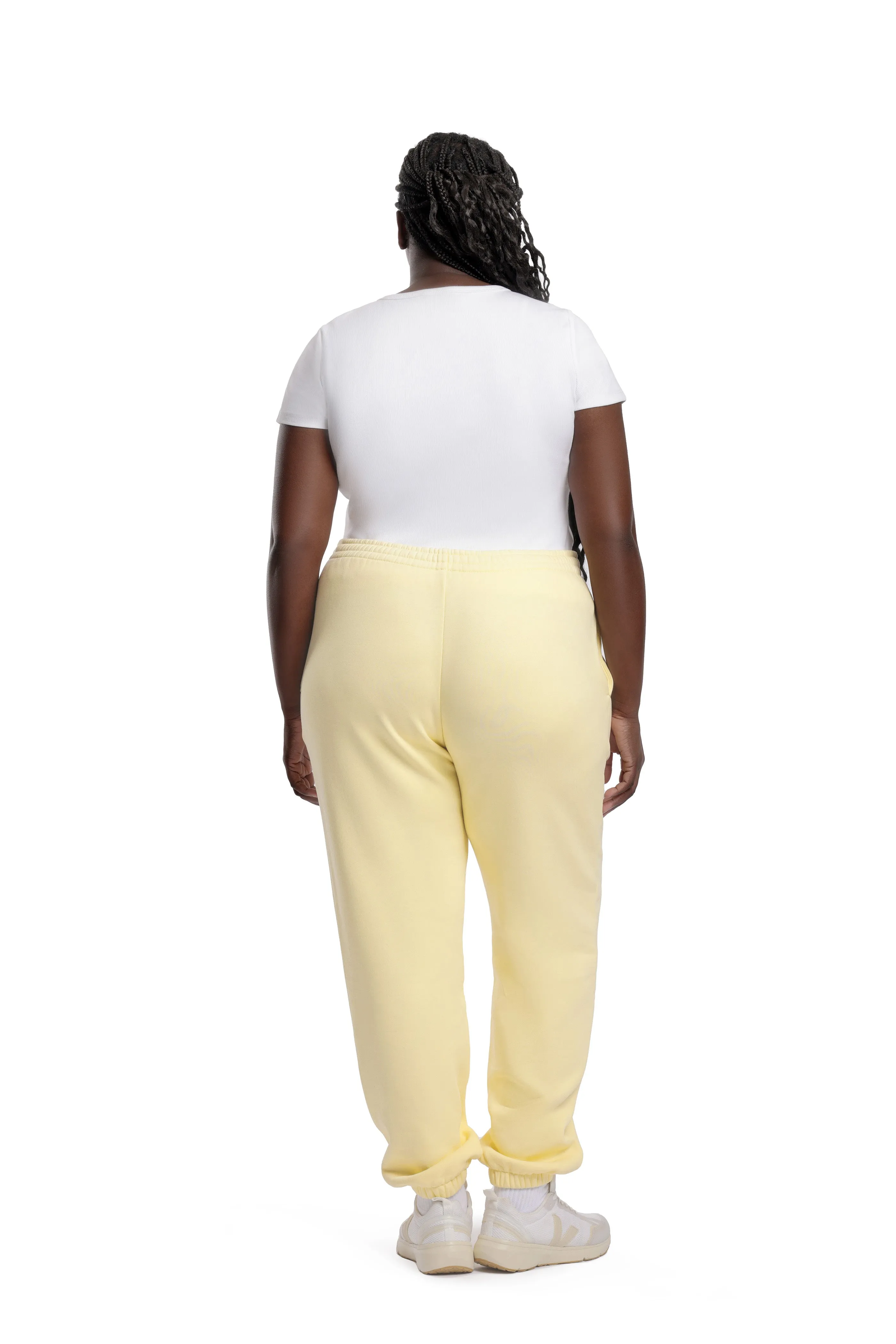 Nova premium fleece relaxed joggers in banana yellow