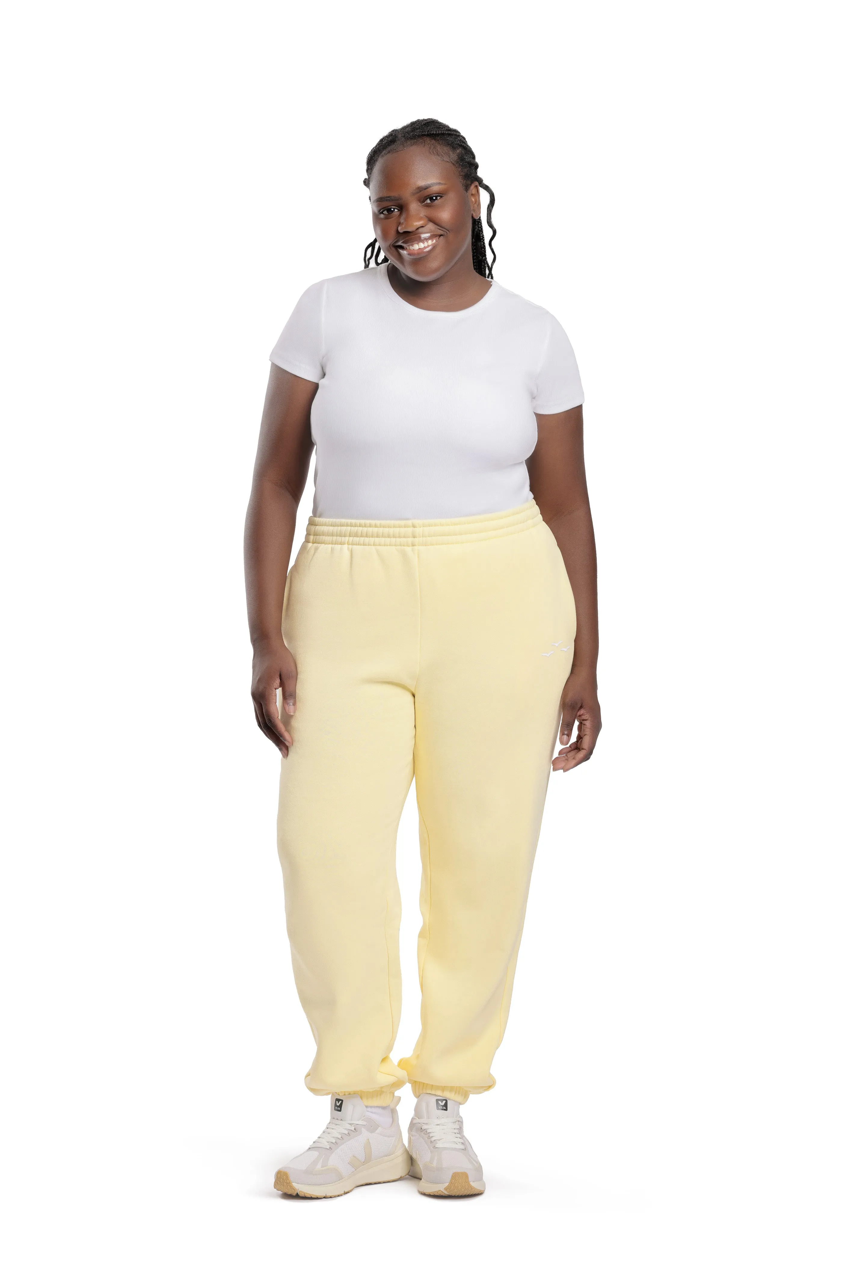 Nova premium fleece relaxed joggers in banana yellow