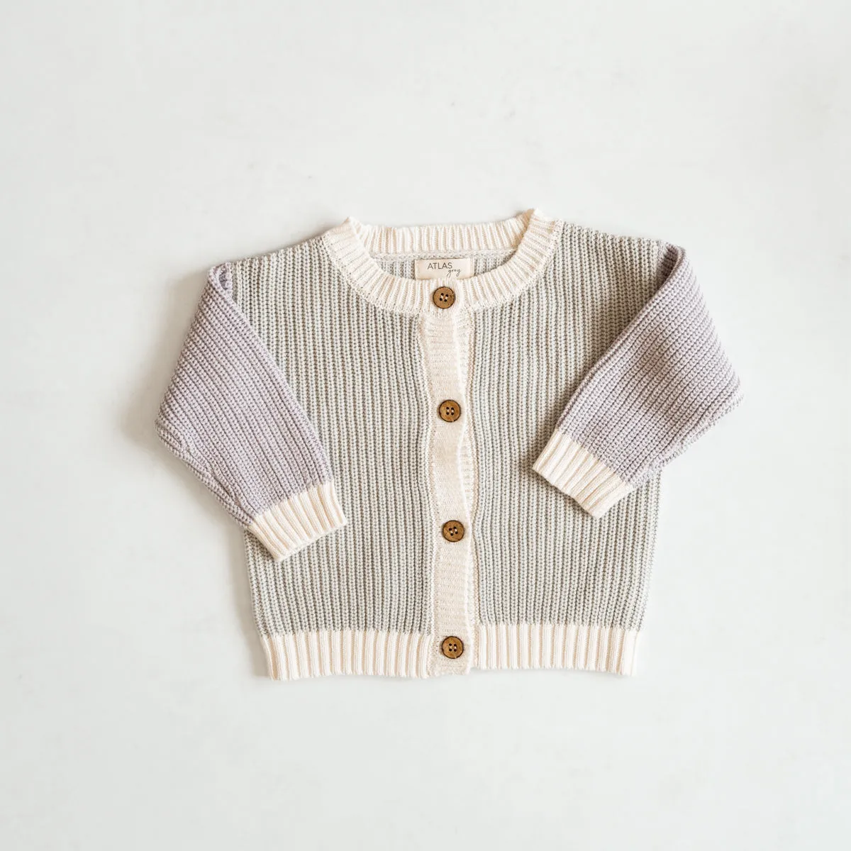 Oversized Knit Color Block Cardigan