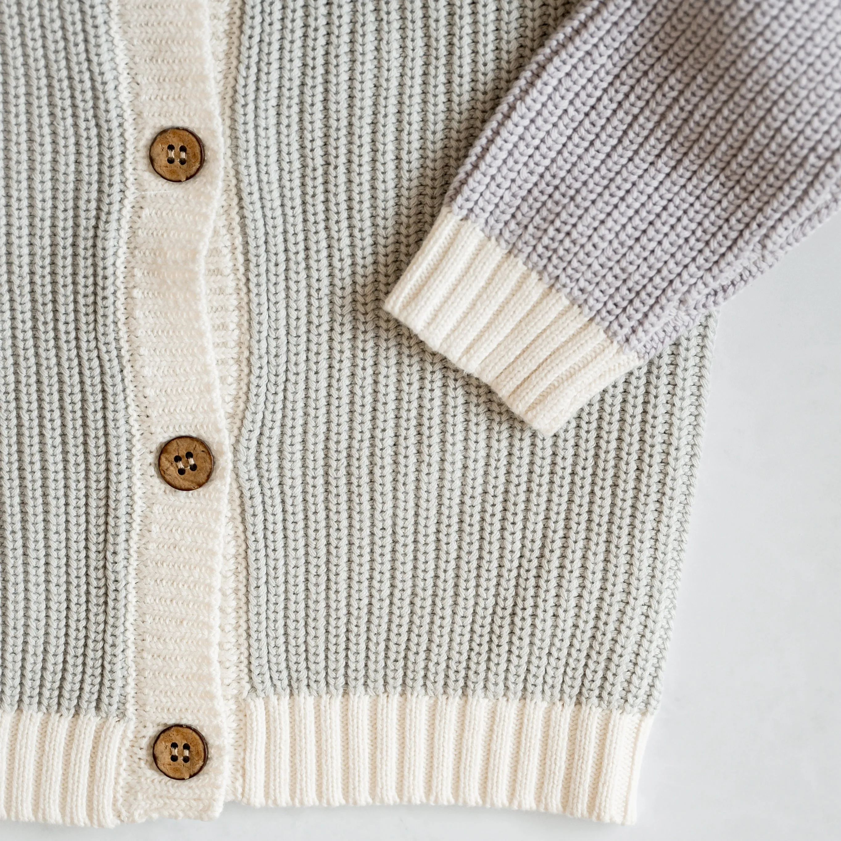 Oversized Knit Color Block Cardigan