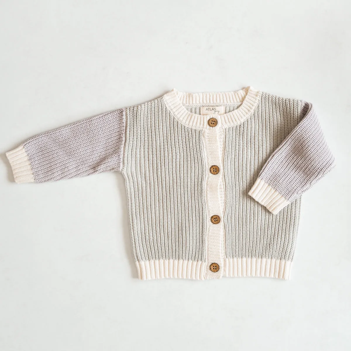 Oversized Knit Color Block Cardigan