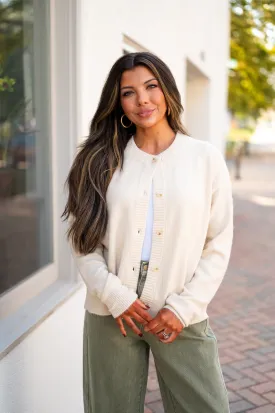 Oversized Sweater Cardigan-Oatmeal