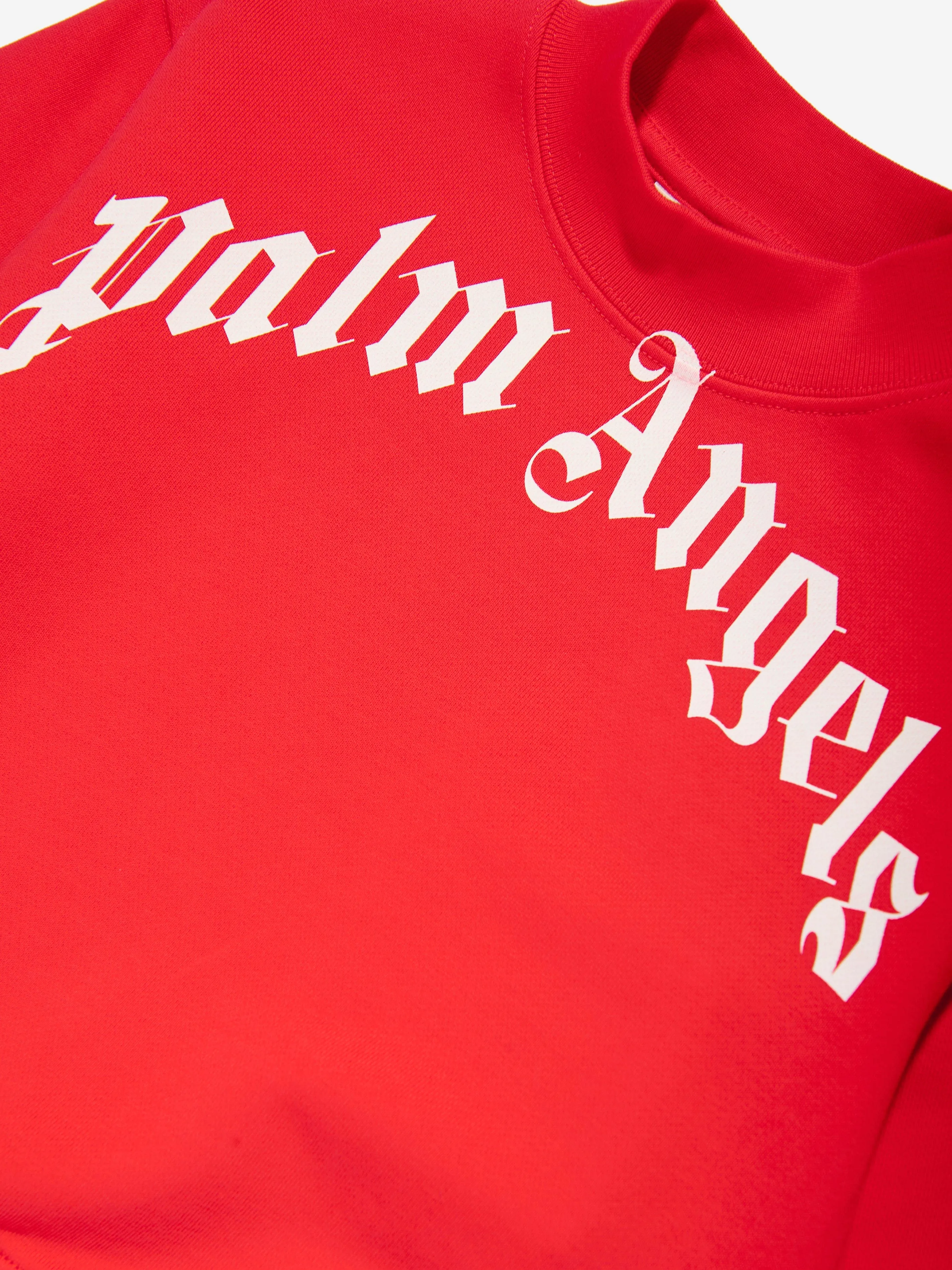 Palm Angels Boys Classic Curved Logo Sweatshirt in Red