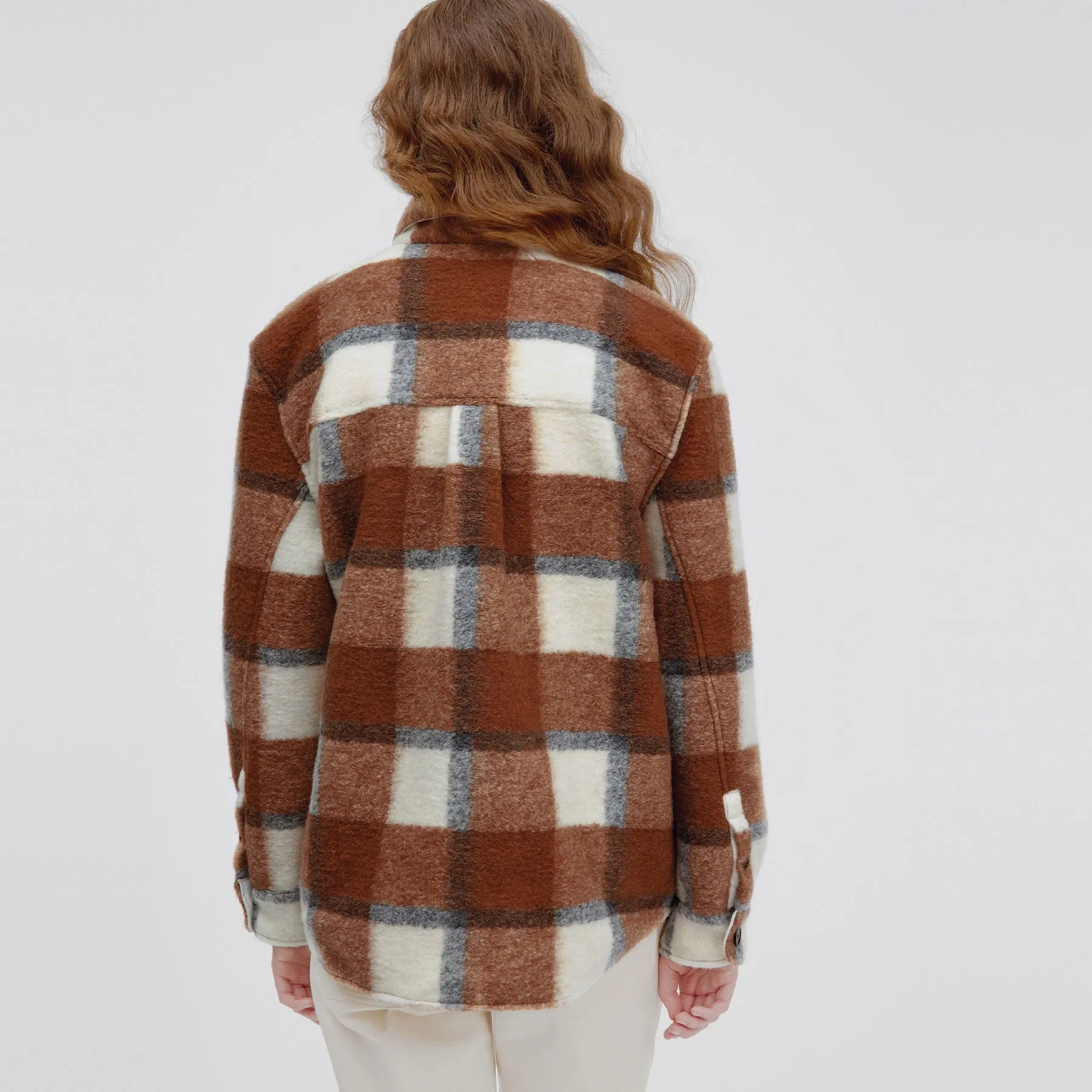Plaid Shirt Jacket (Camel)