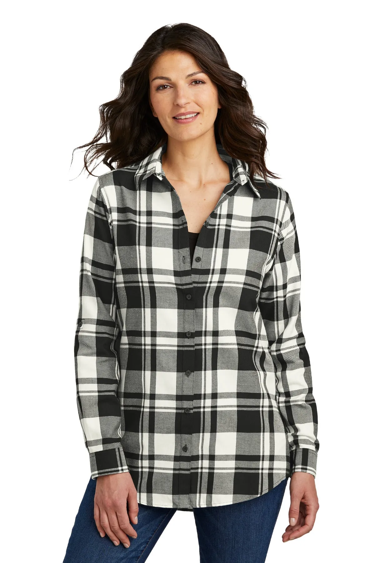 Port Authority Ladies Plaid Flannel Tunic . LW668