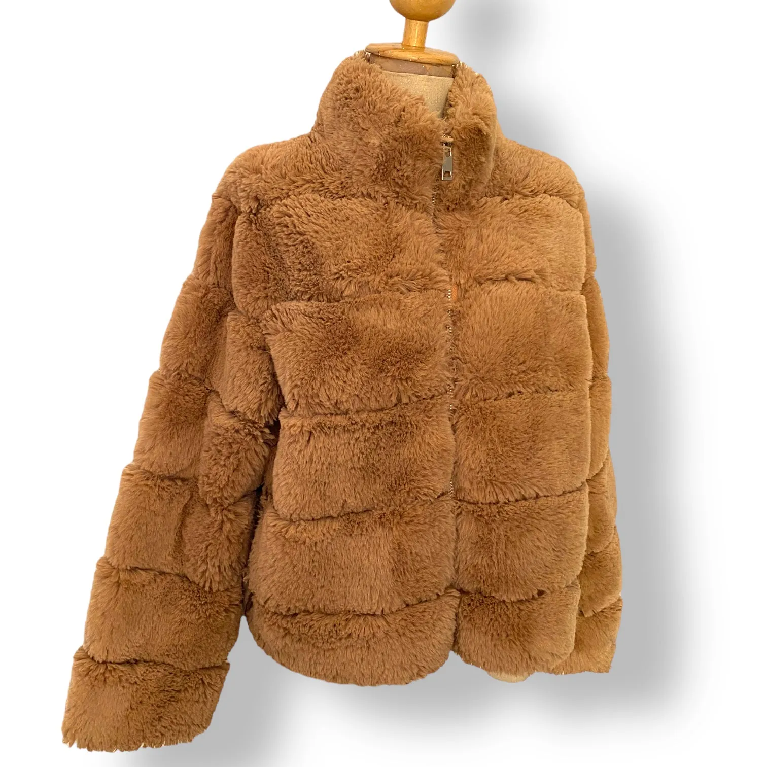 Preloved Soft Caramel Faux Fur Jacket