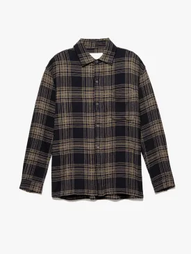 Relaxed Flannel Long Sleeve Shirt -- Tan Plaid