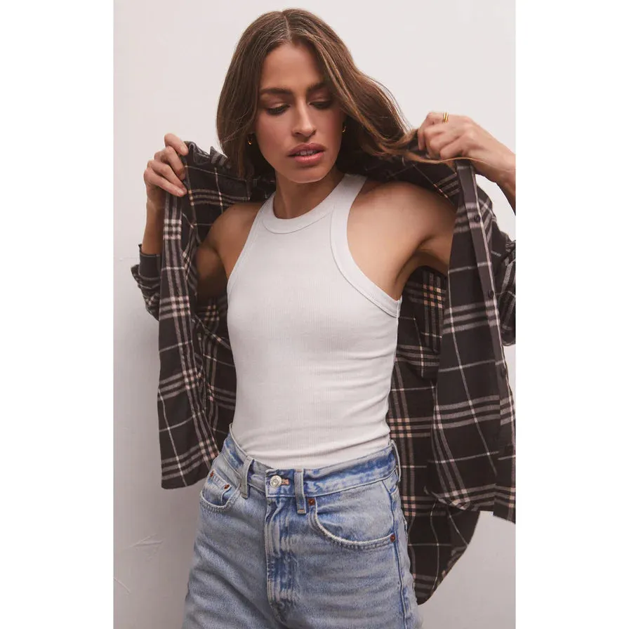 River Plaid Button Up Shirt | Black, Mermaid Green